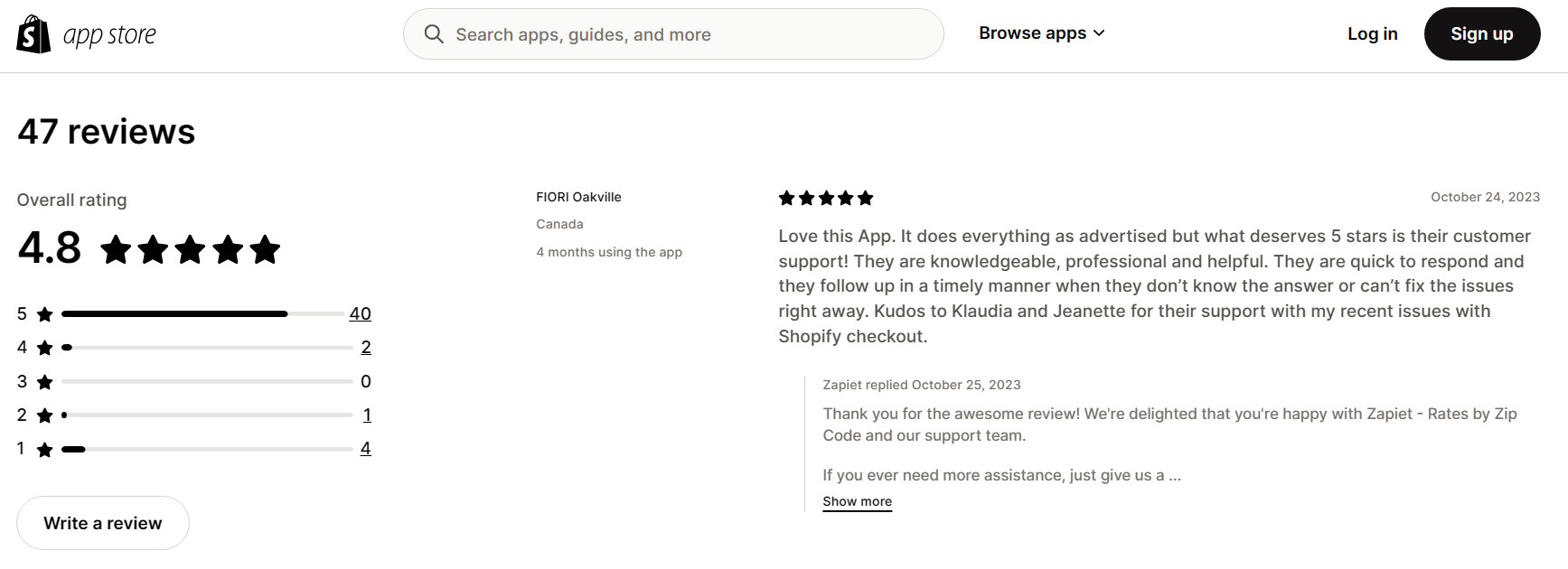 zapiet shopify app